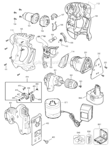 Part Location Diagram of 498670-00 DeWALT Clamshell Insert
